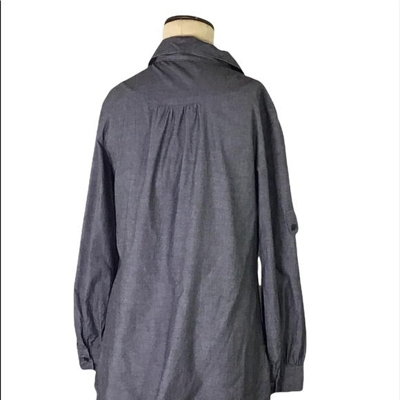 Industry 212 Grey Pleated Button Down Shirt, M, EUC - Picture 3 of 5